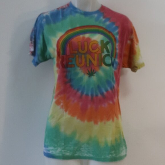 Aviator Nation Lucky Reunion Rainbow Get Lucky Austin TX Graphic T-Shirt Top M - Picture 1 of 10